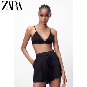 NEW Zara High Rise Silky Black Shorts Pockets 3” Size XL Soft Lightweight NWT